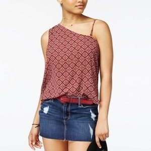 **3/$15** One Shoulder Tank- Seven Sisters Maroon